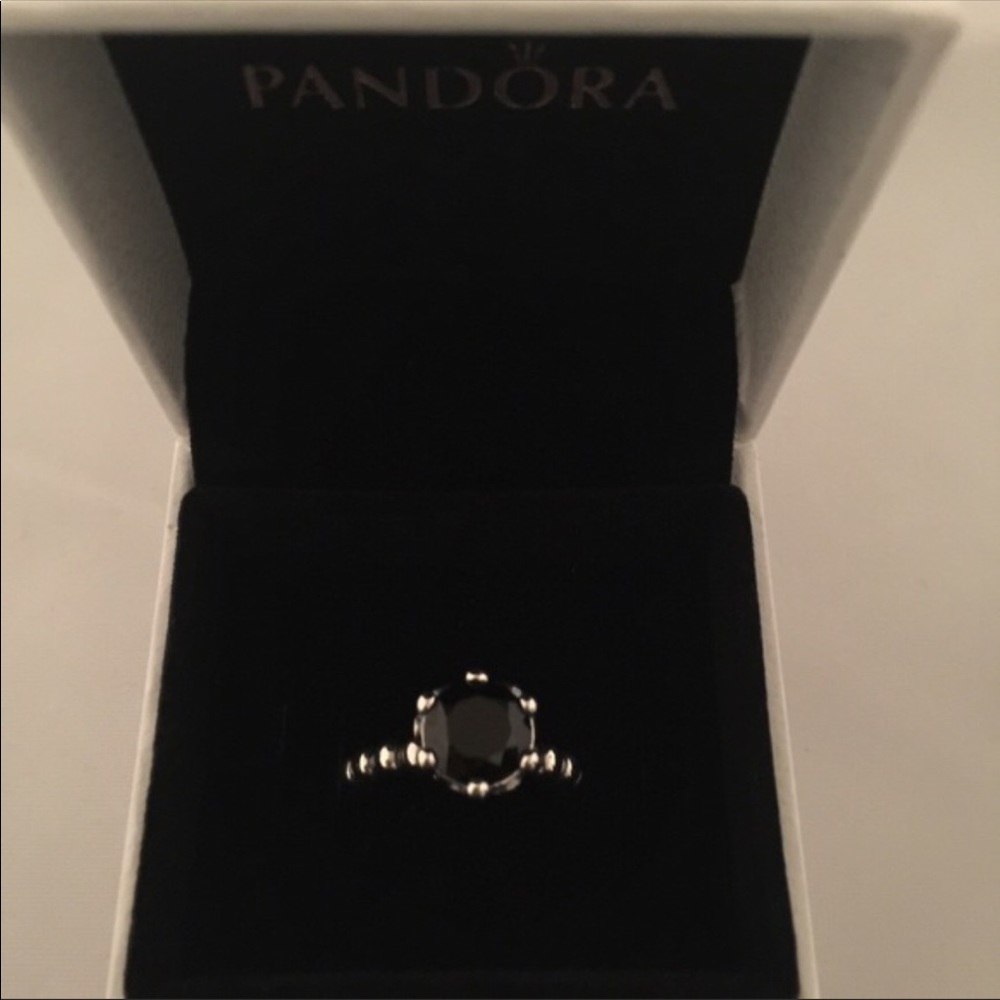 Pandora Secret Winds Black Spinel Ring size 9